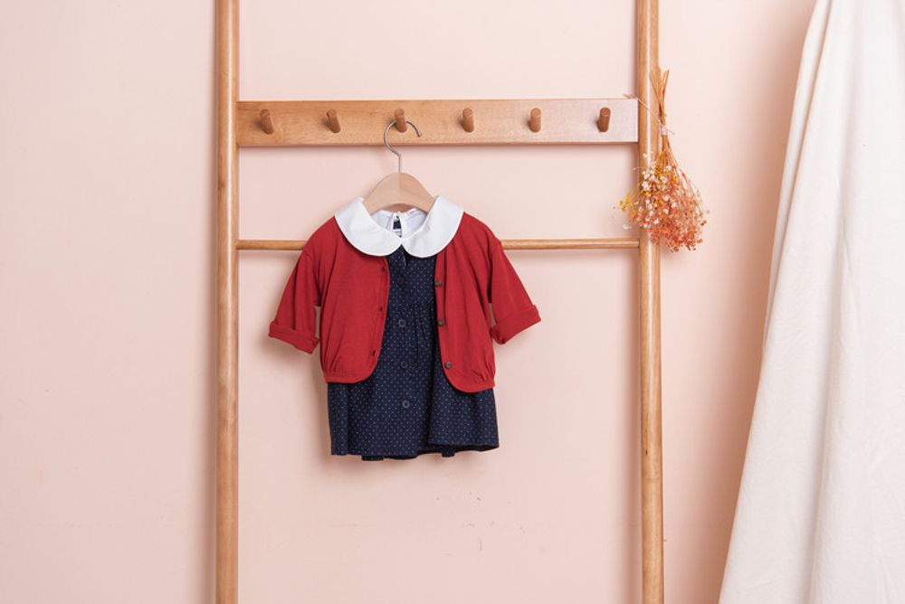 [BEBELOUTE] Bebe  Cardigan (Red), Daily Look, Spring, Fall Fashion for Infant,  Cotton 100% _ Made in KOREA